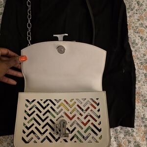 White and Multicolor Women's Bag